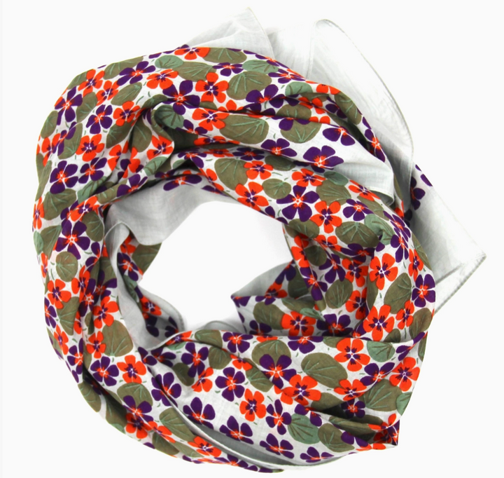Ondine Square Cotton Scarf • Plum