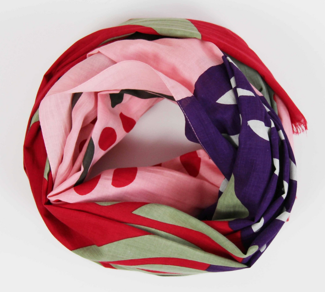 Breton Organic Cotton Scarf • Red