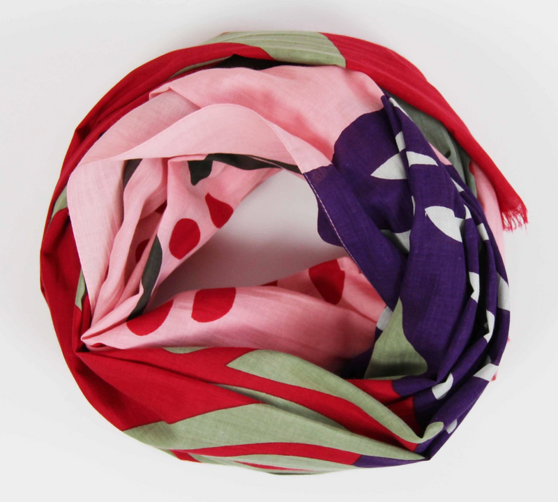 Breton Organic Cotton Scarf • Red