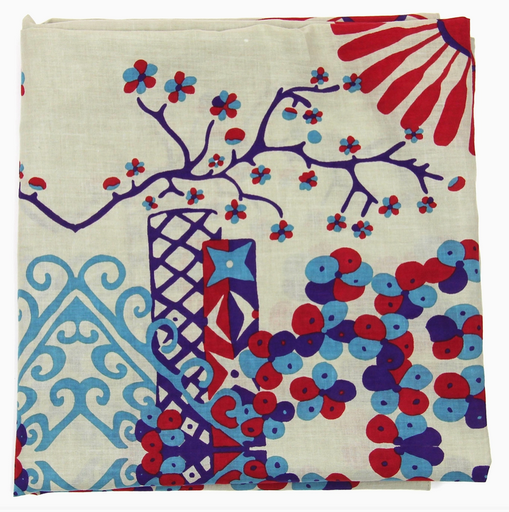 Mariko Square Organic Cotton Scarf • Beige