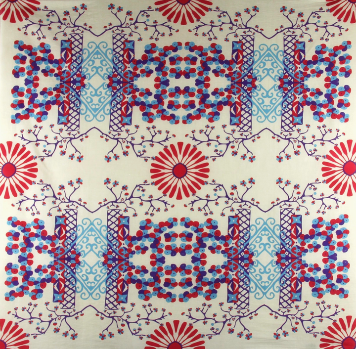 Mariko Square Organic Cotton Scarf • Beige