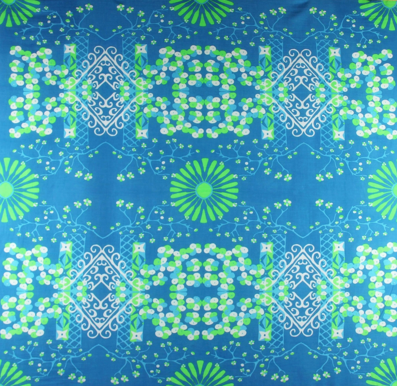 Mariko Square Organic Cotton Scarf • Marine