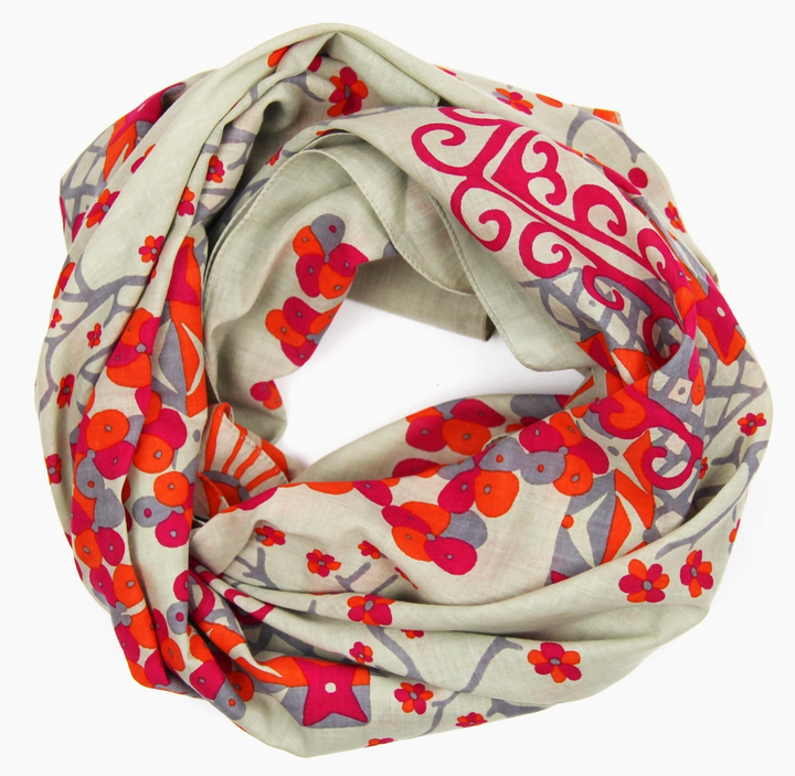 Mariko Square Organic Cotton Scarf • Orange