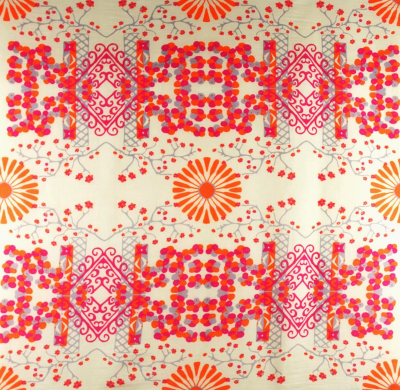 Mariko Square Organic Cotton Scarf • Orange