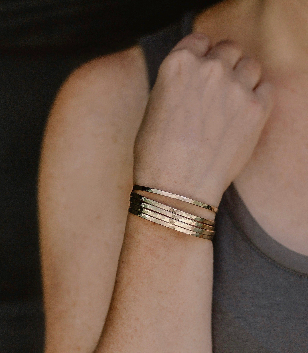 Hammered Skinny Cuff