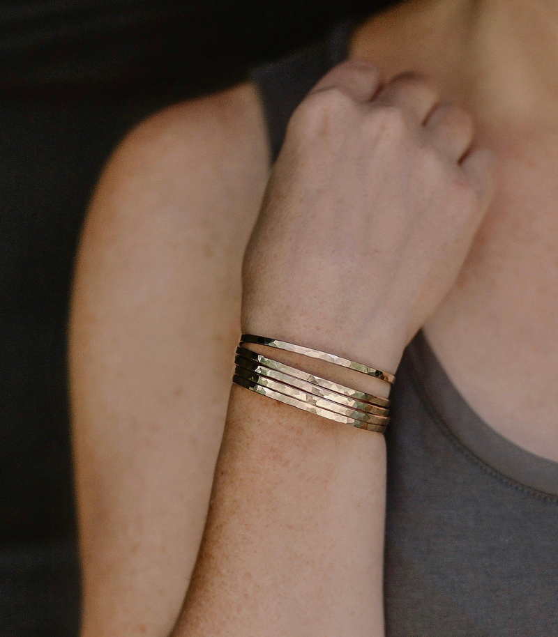 Hammered Skinny Cuff