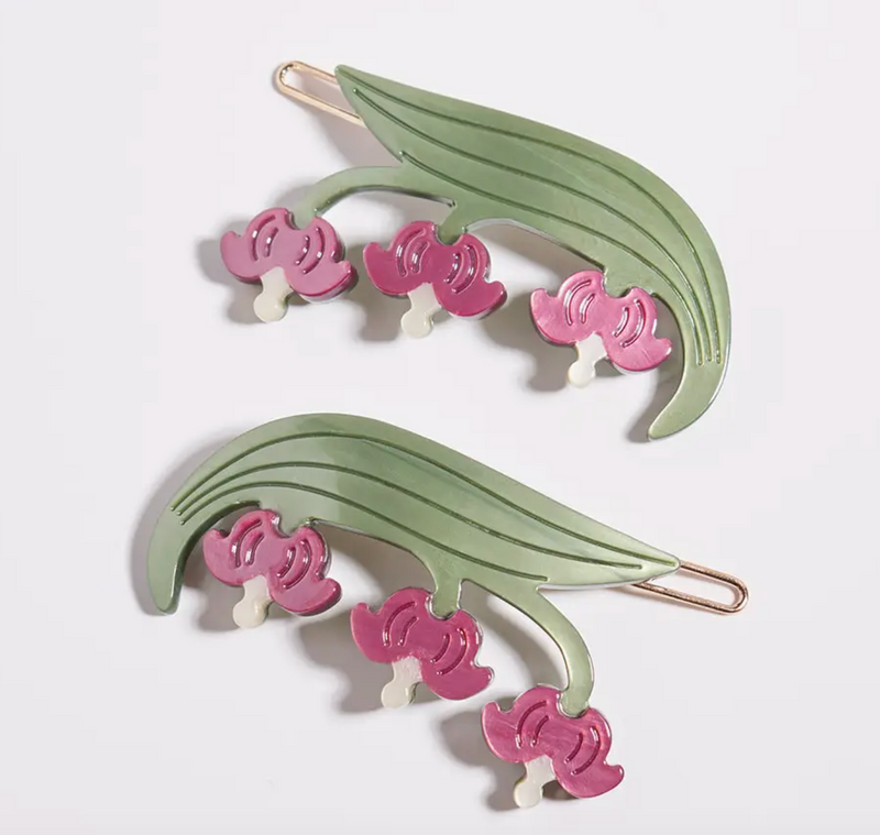 Bleeding Heart Barrette Set