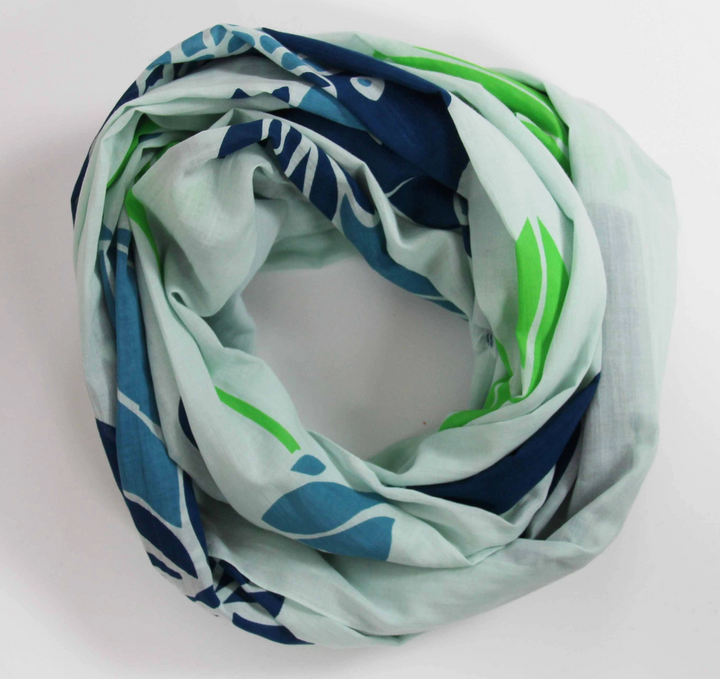 Poppy Organic Cotton Scarf • Blue