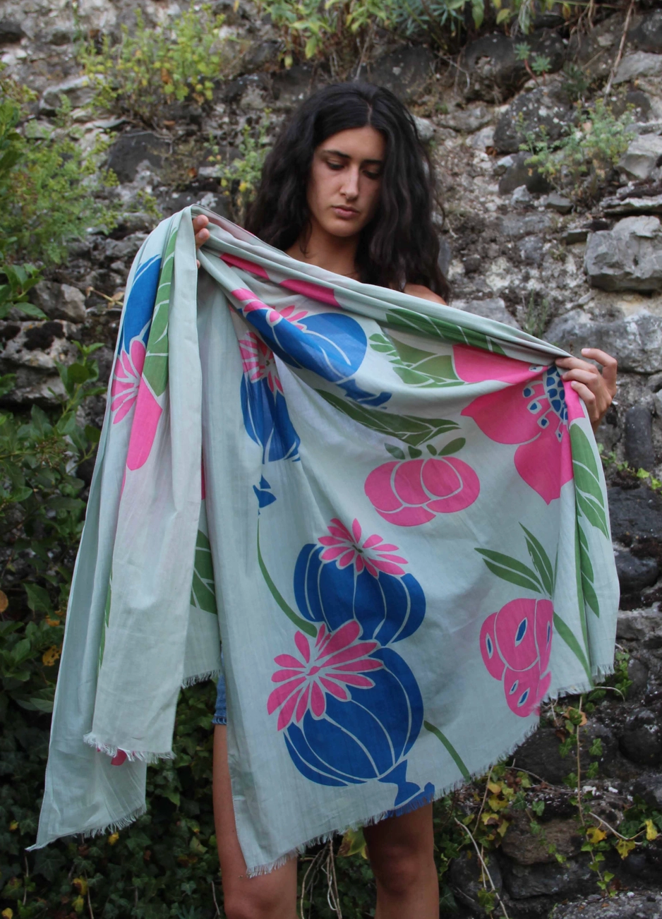 Poppy Organic Cotton Scarf • Pastel