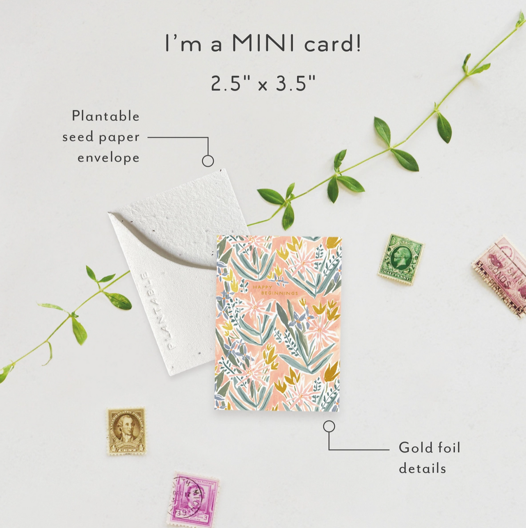 Mini Greeting Card • Happy Beginnings