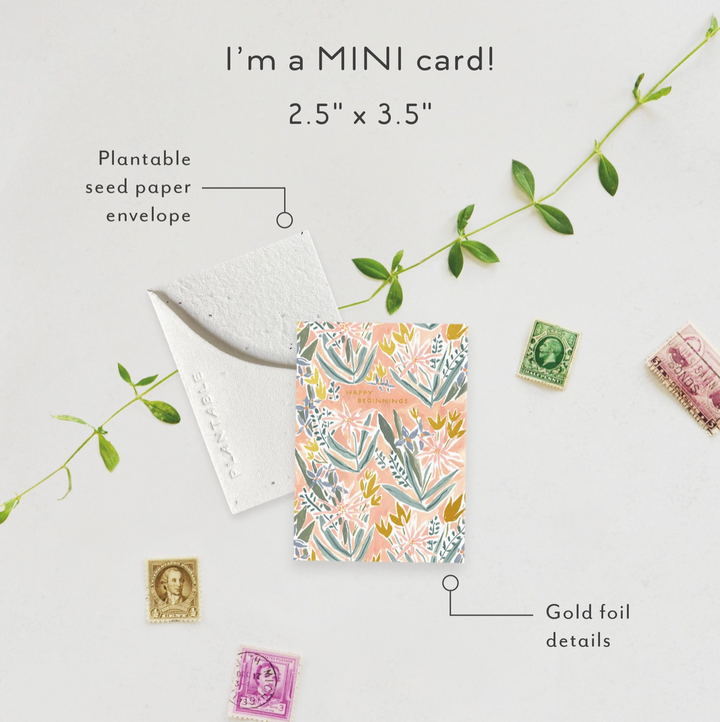 Mini Greeting Card • Happy Beginnings