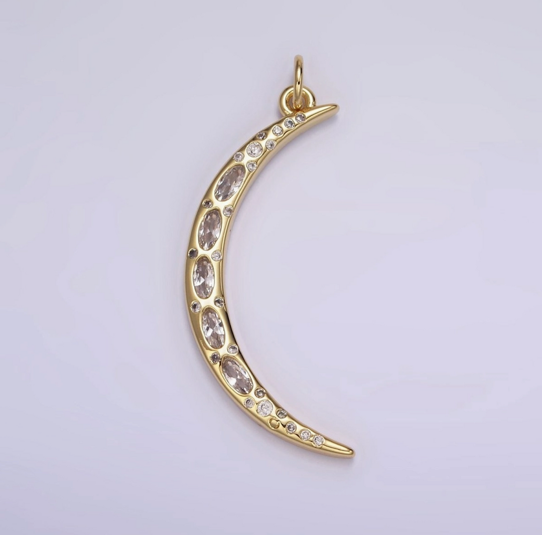 CZ Crescent Moon Charm