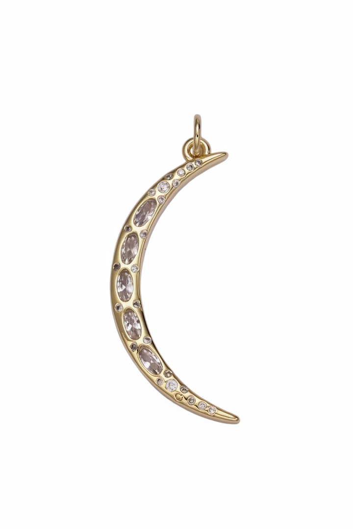 CZ Crescent Moon Charm