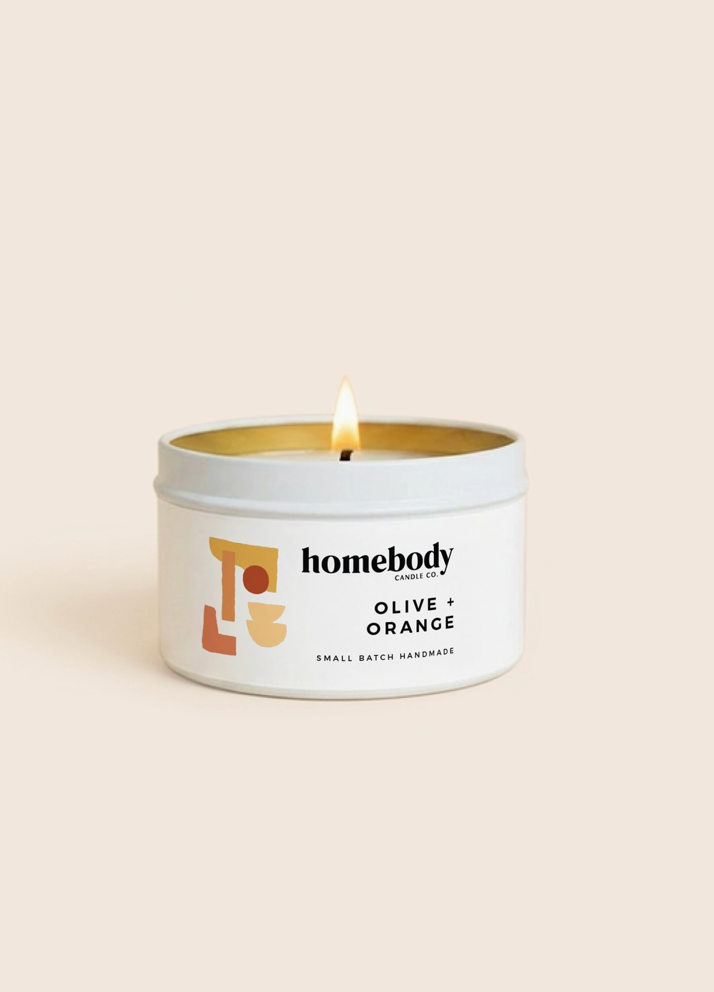 Olive + Orange Candle Tin