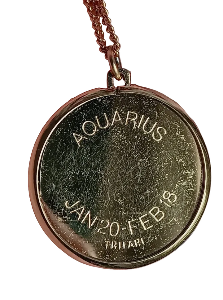 Vintage Aquarius Medallion Necklace