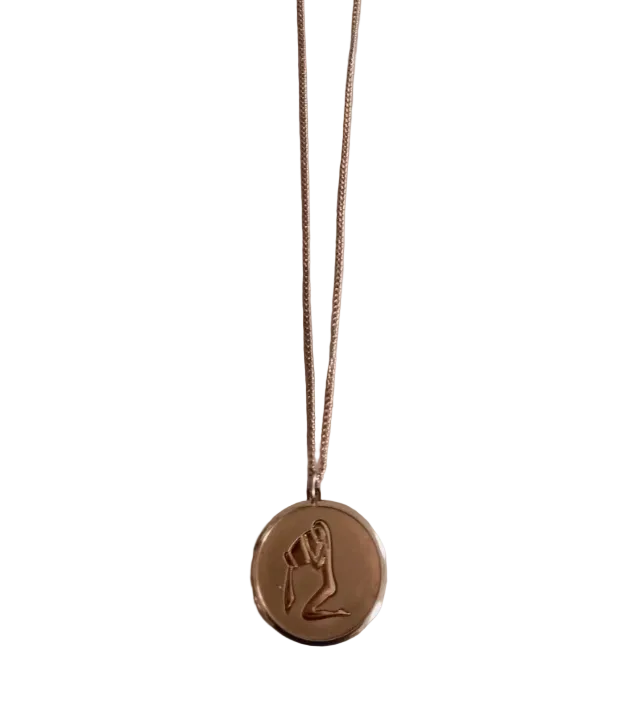 Vintage Aquarius Medallion Necklace
