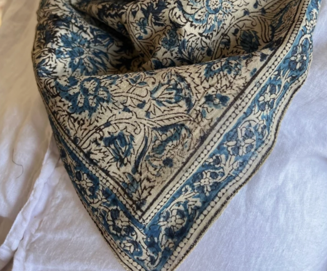 Sqaure Bandana • Poppy Kalamkari