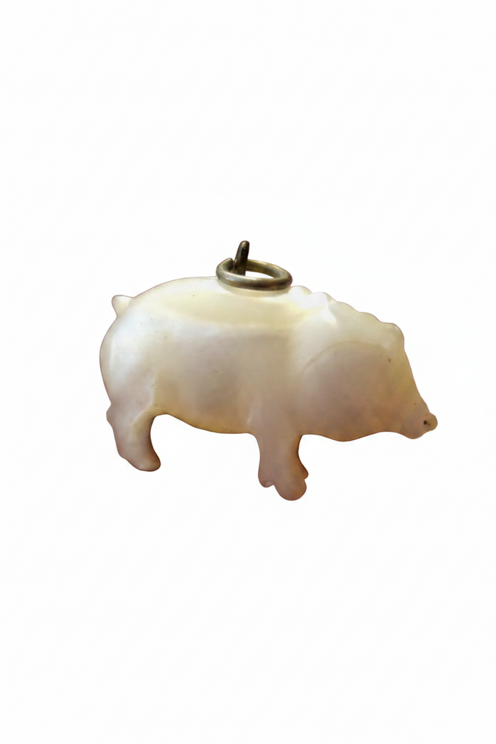 Vintage Mother of Pearl Pig Charm
