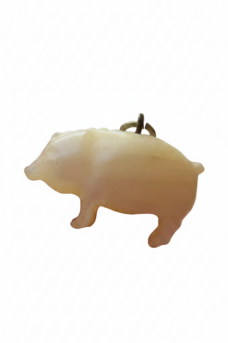 Vintage Mother of Pearl Pig Charm