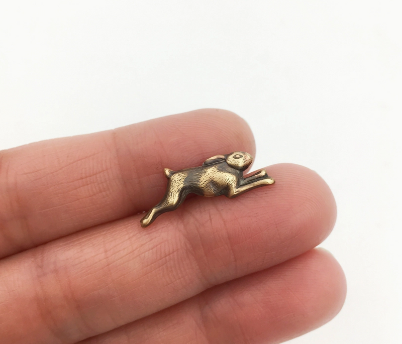 Brass Victorian Rabbit Brooch