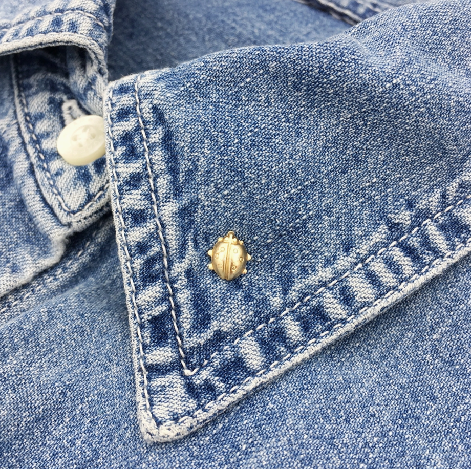 Mini Brass Ladybug Brooch