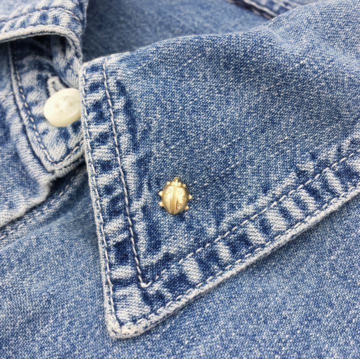 Mini Brass Ladybug Brooch