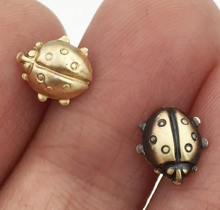 Mini Brass Ladybug Brooch
