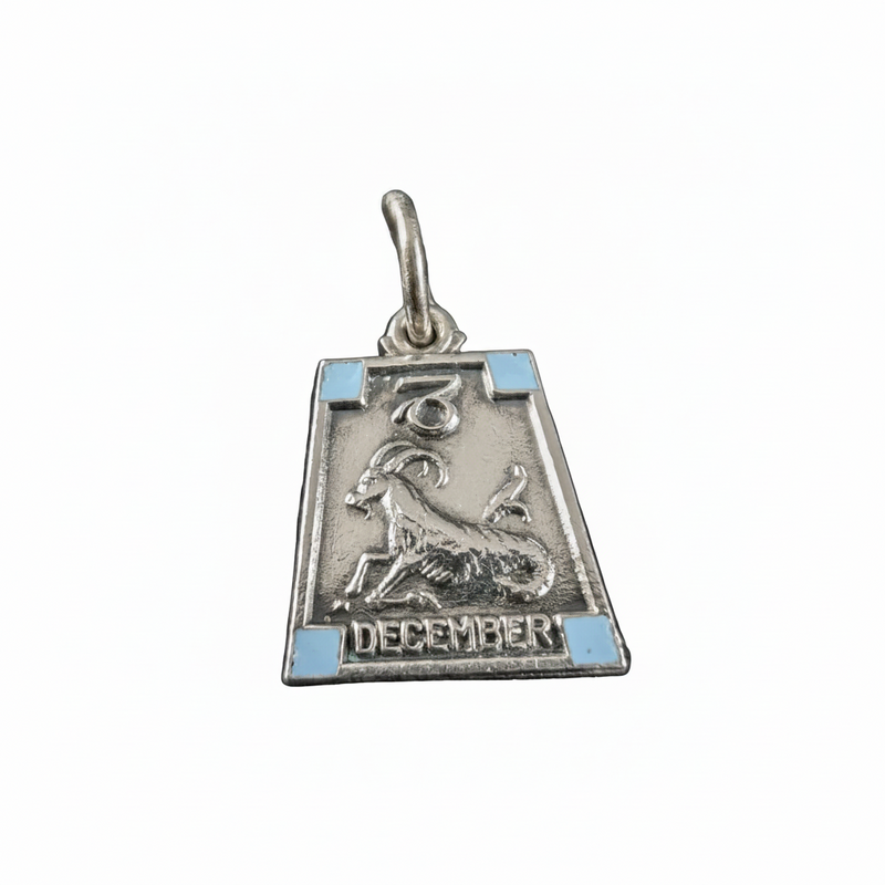 Vintage Silver Zodiac Charm • Capricorn