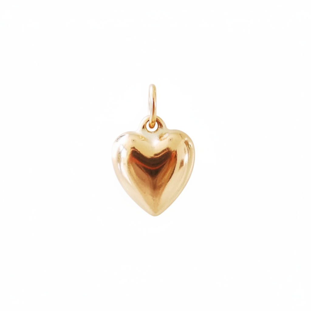 6mm Puffy Heart Charm • Gold Filled