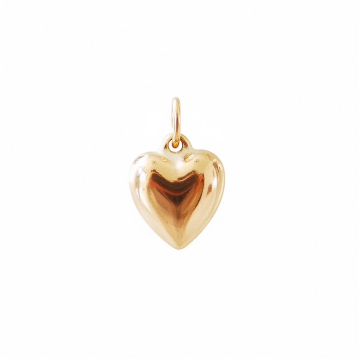 6mm Puffy Heart Charm • Gold Filled
