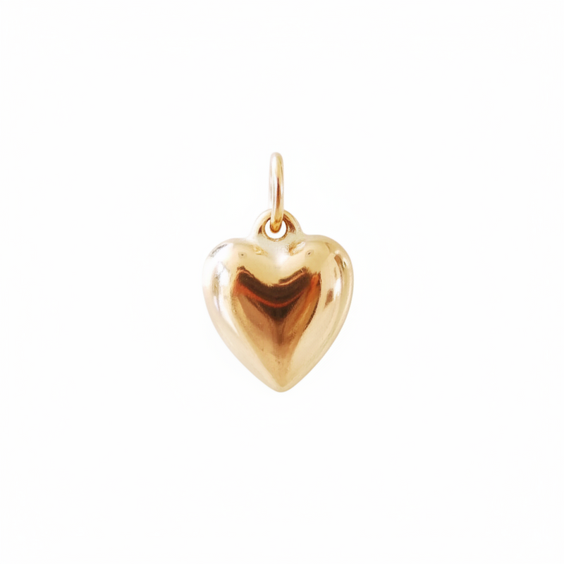 6mm Puffy Heart Charm • Gold Filled
