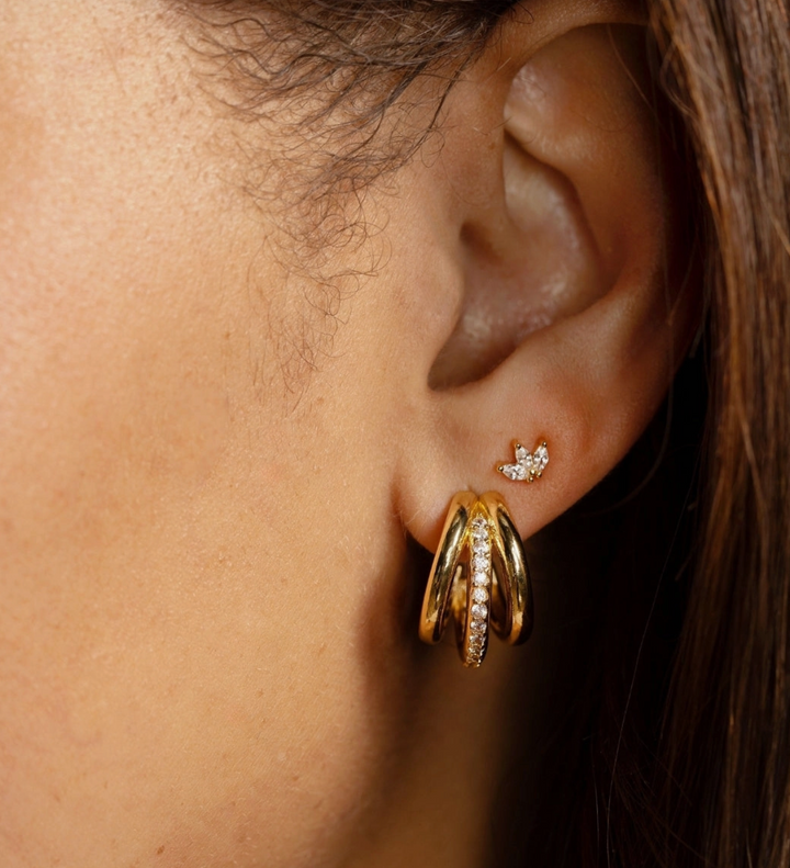 Triple Marquise Studs
