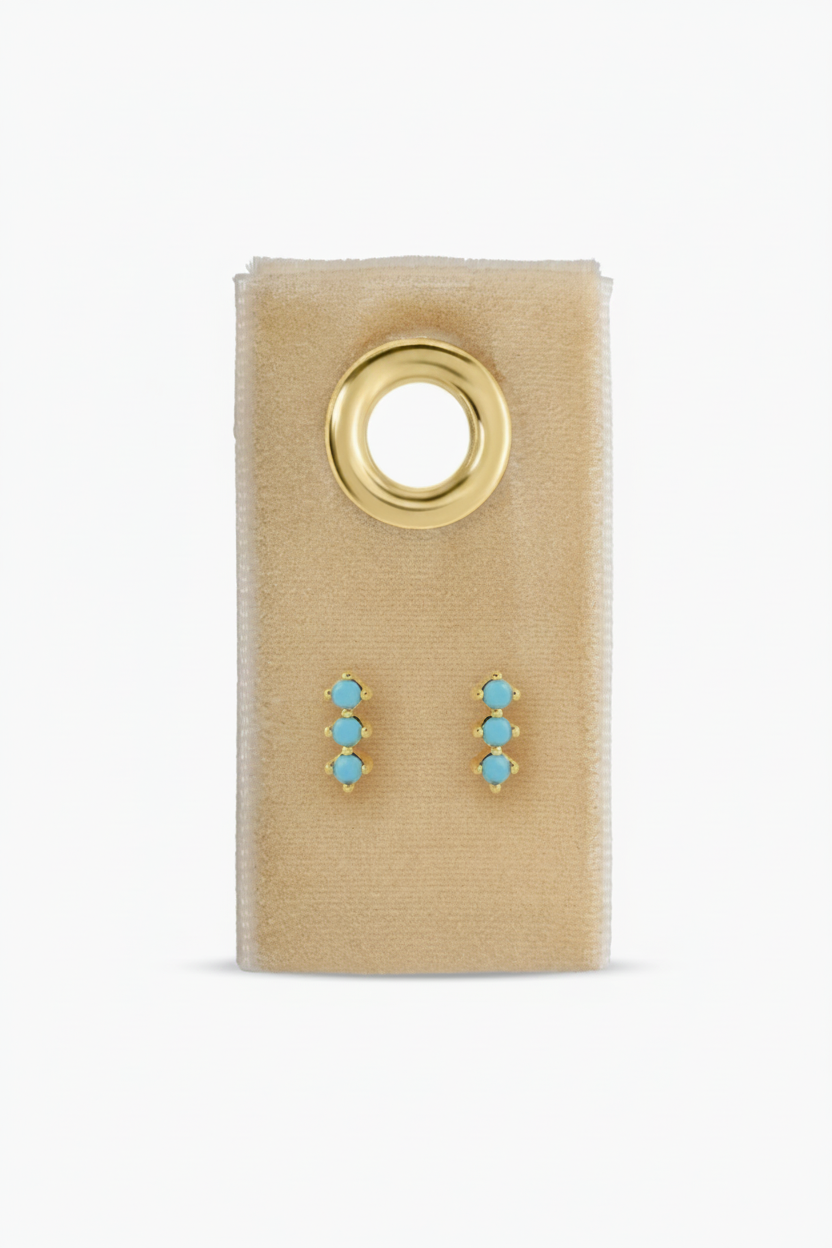 Triple Bar Studs • Blue