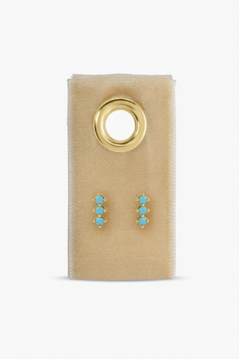 Triple Bar Studs • Blue