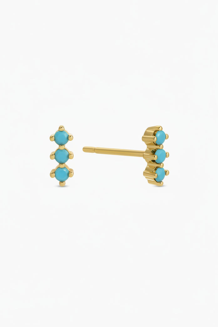 Triple Bar Studs • Blue