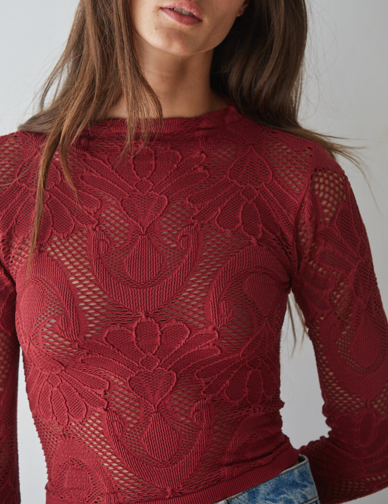 Jacquard Fishnet Top