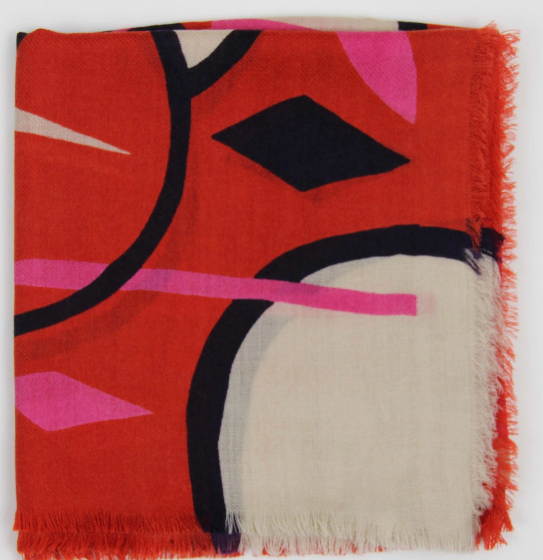 Electra Square Wool Scarf • Fuchsia