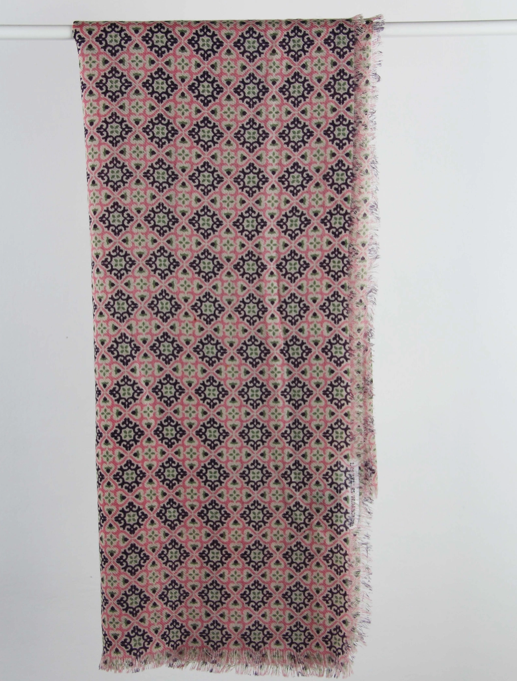 Lisbon Square Wool Scarf • Pink
