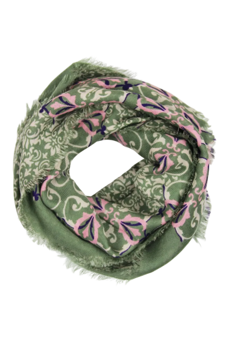 Venice Square Wool Scarf • Khaki