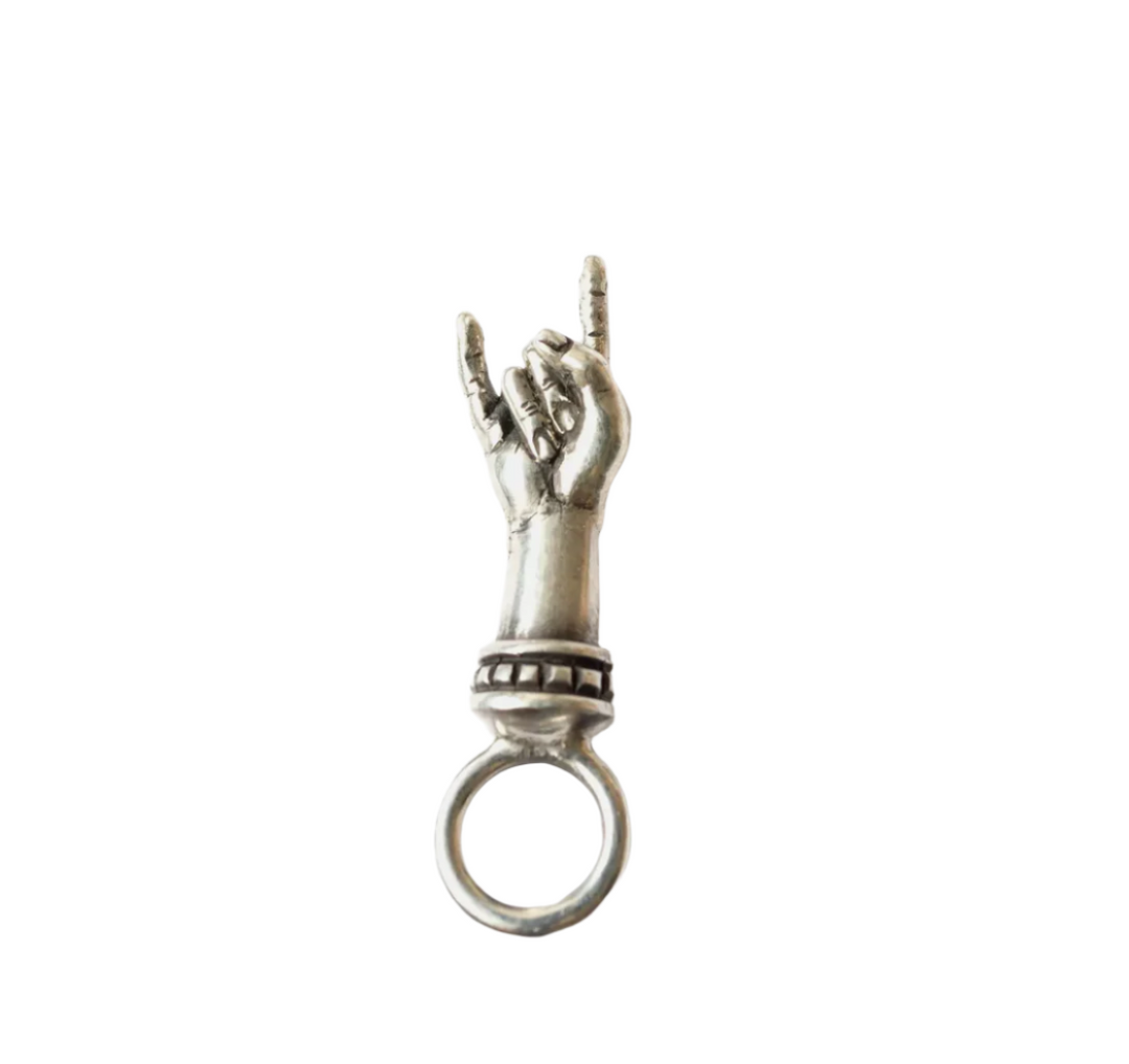Sterling Silver Mano Cornuto Pendant