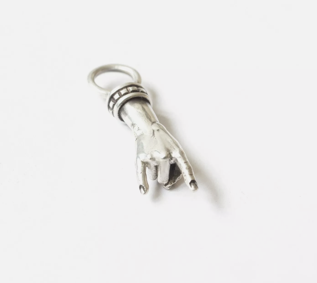 Sterling Silver Mano Cornuto Pendant