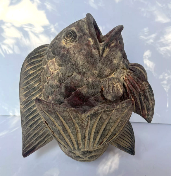Vintage Koi Fish Sculpture/Vase