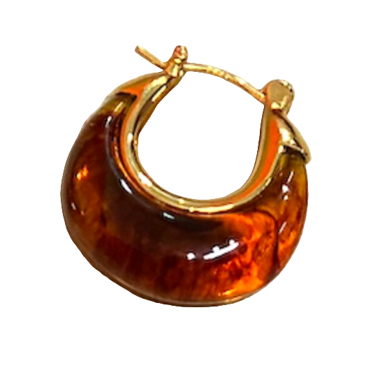 Gold + Resin Oval Hoop