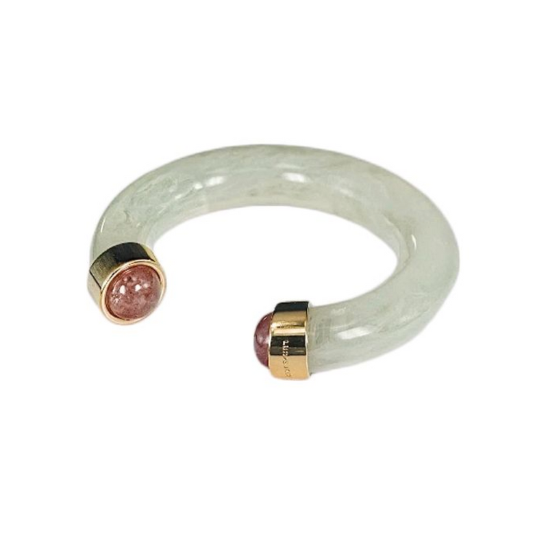 Opal Resin Open Cuff w/ Gemstone