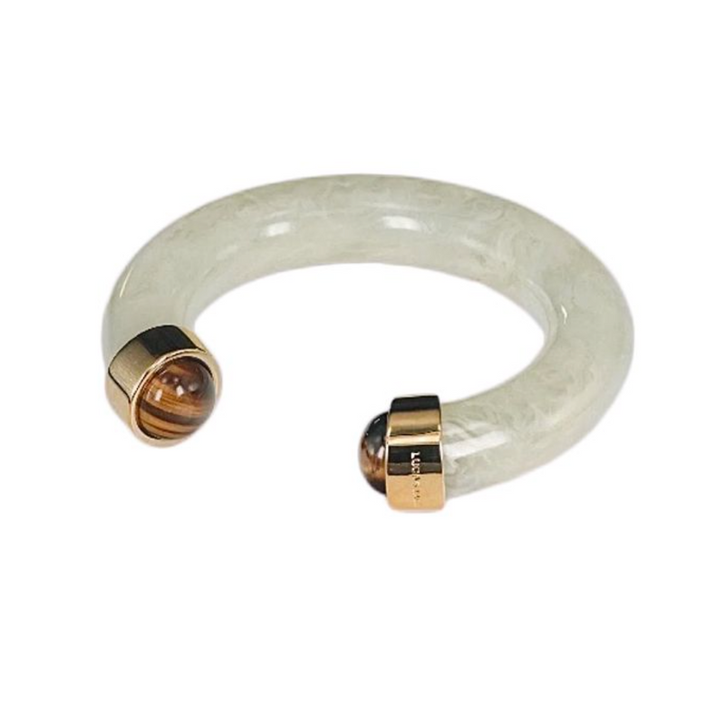 Opal Resin Open Cuff w/ Gemstone