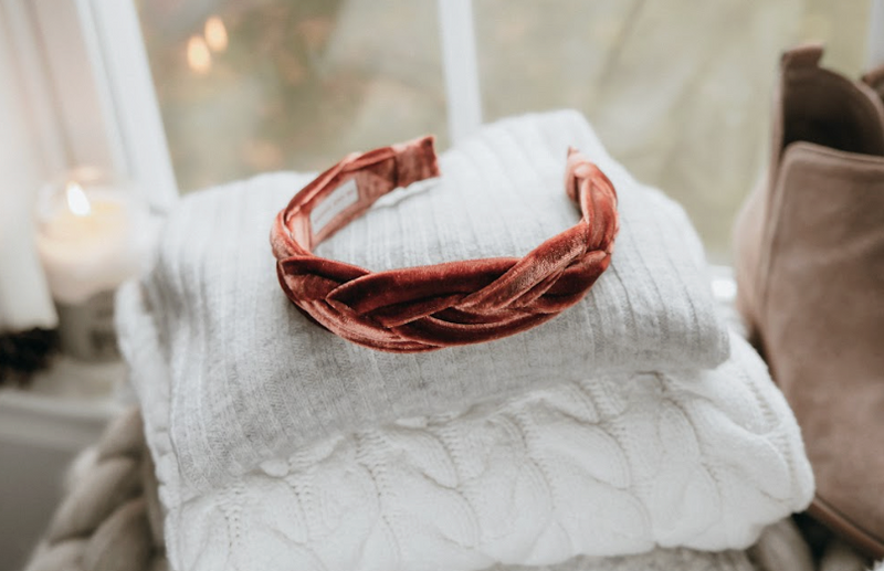 Velvet Braided Headband • Copper