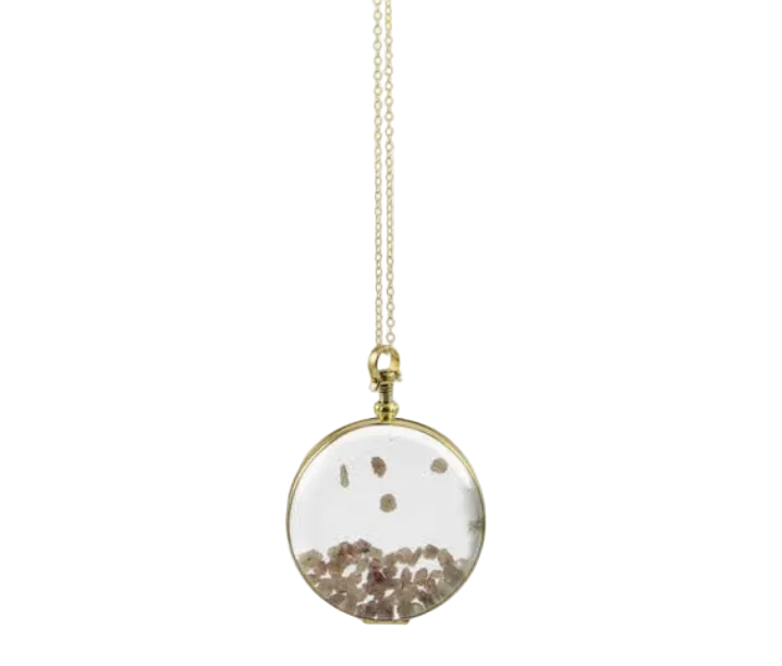Shaker Glass Pendant Necklace • Rough Diamonds