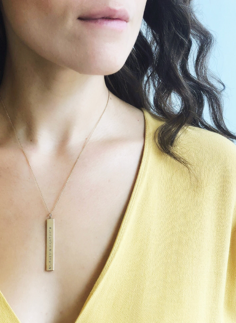 Map Coordinates Pendant