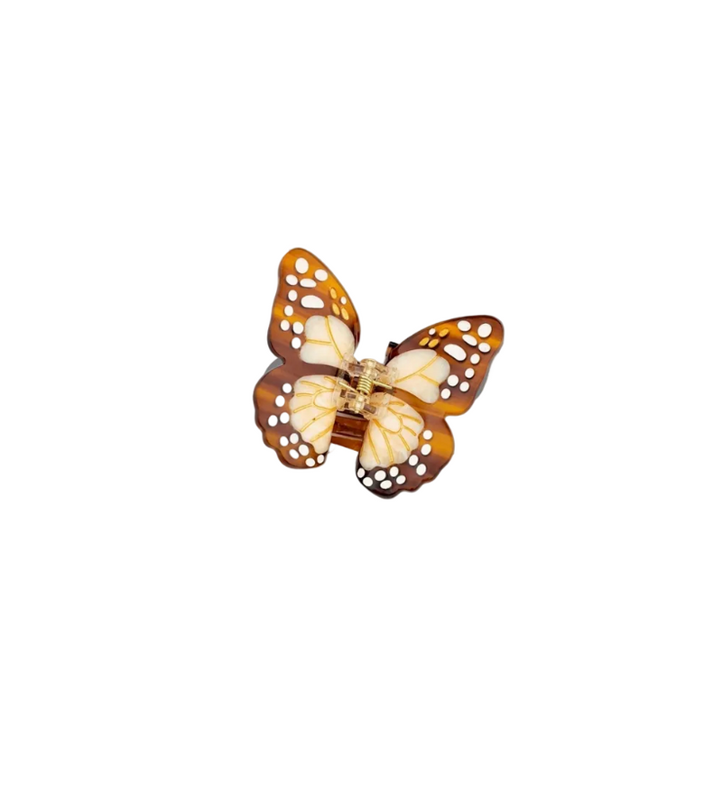 Mini Monarch Hair Claw • Brown