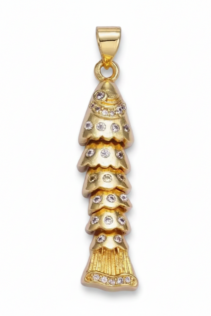 CZ Articulate Fish Pendant